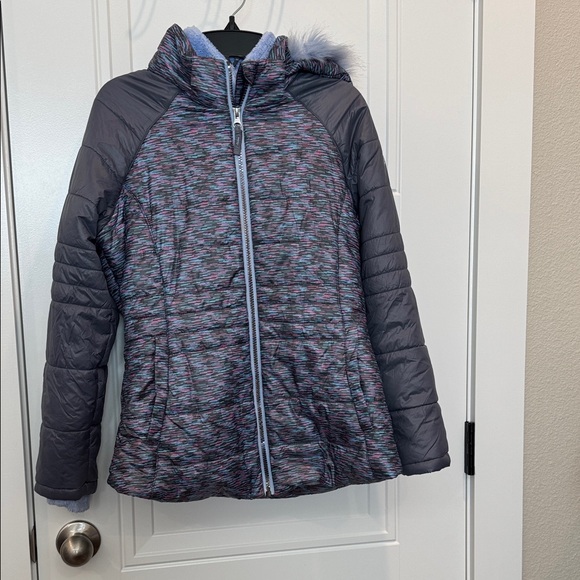 Free Country Other - Free Country Kids Puffer Jacket with Faux Fur Hood - Blue and Gray